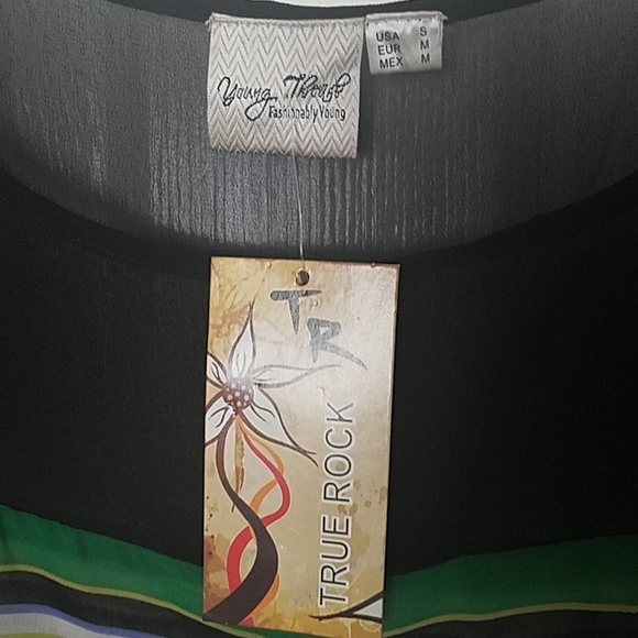 NWT, Young Threads, Sheer scarf fabric top, sz S - Picture 4 of 4